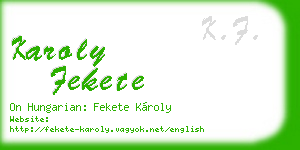 karoly fekete business card